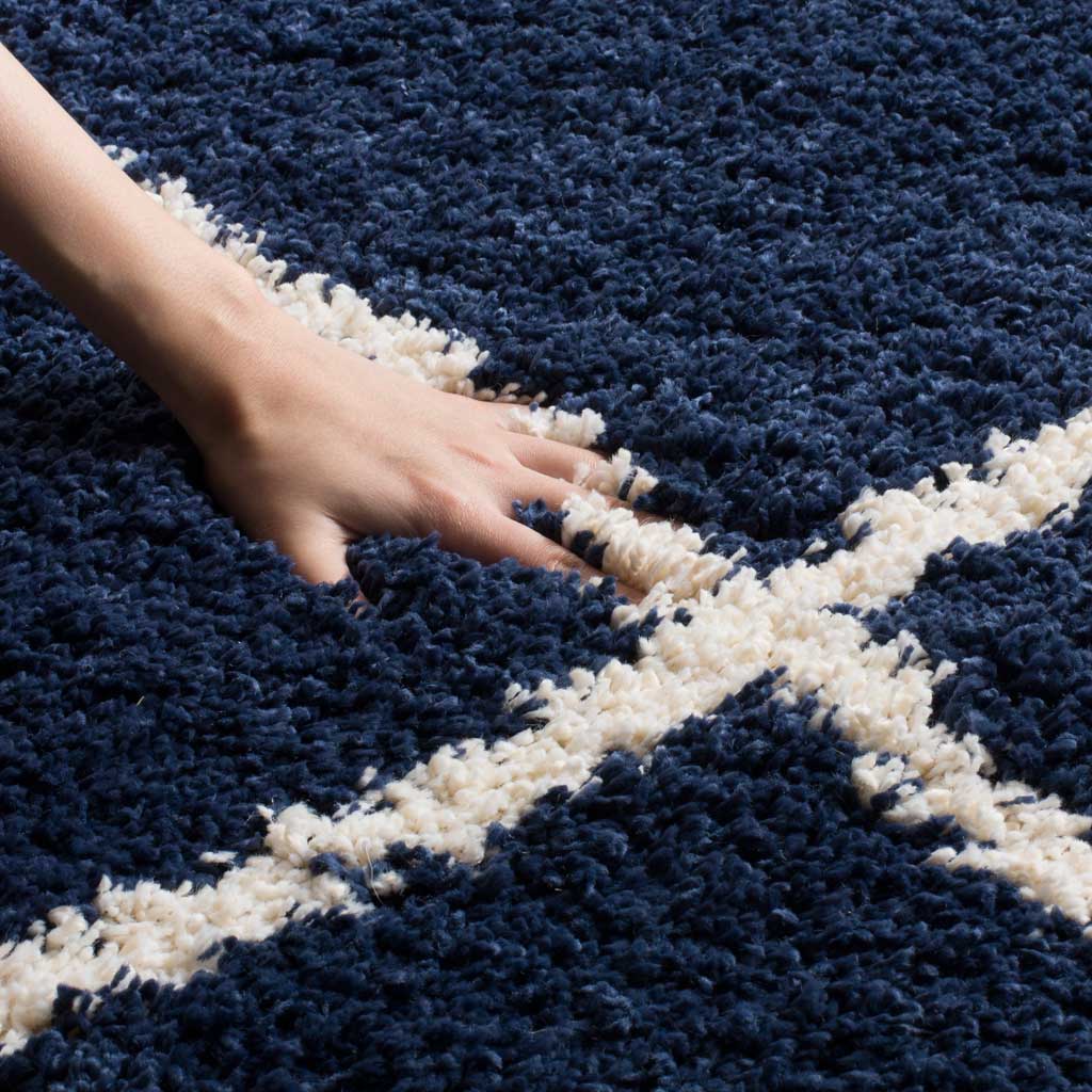 Hudson Shag Diamond Navy/Ivory Area Rug - Image 8