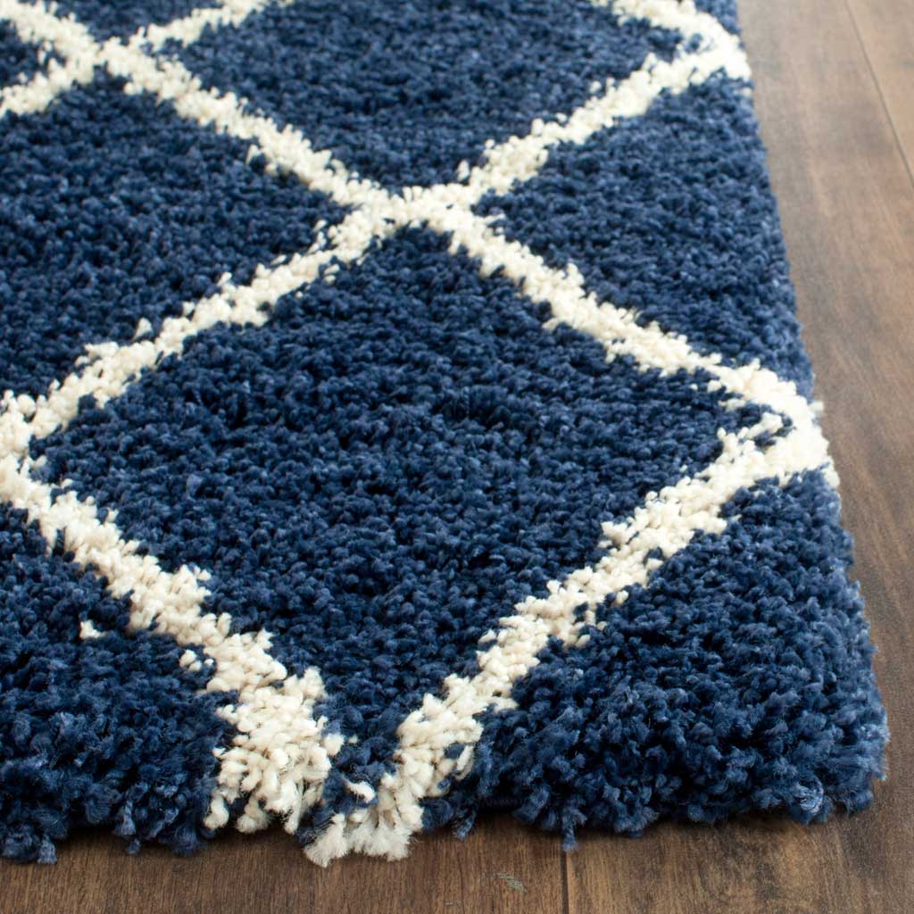 Hudson Shag Diamond Navy/Ivory Runner Rug - Image 2