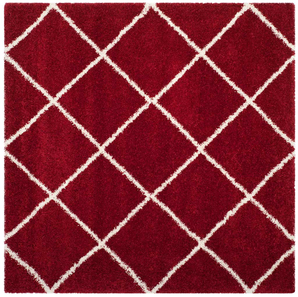 Hudson Shag Diamond Red/Ivory Area Rug - Image 2