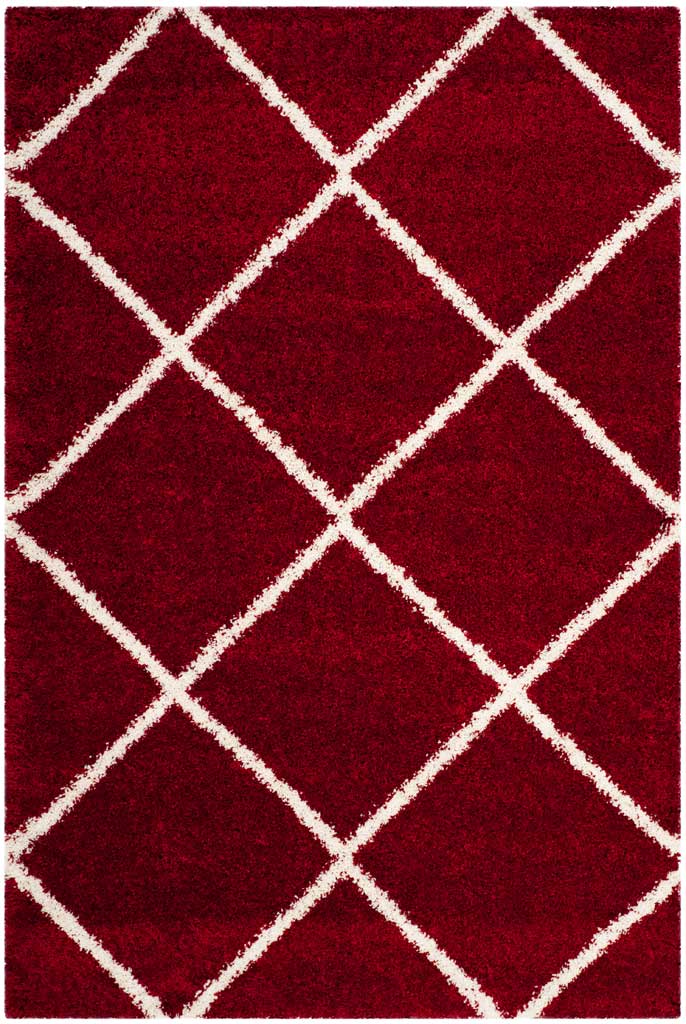 Hudson Shag Diamond Red/Ivory Area Rug - Image 3