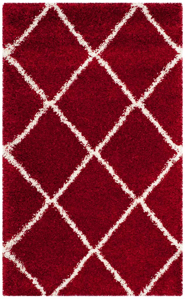 Hudson Shag Diamond Red/Ivory Area Rug - Image 5
