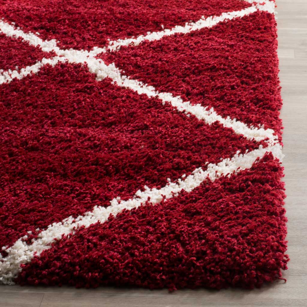 Hudson Shag Diamond Red/Ivory Area Rug - Image 6