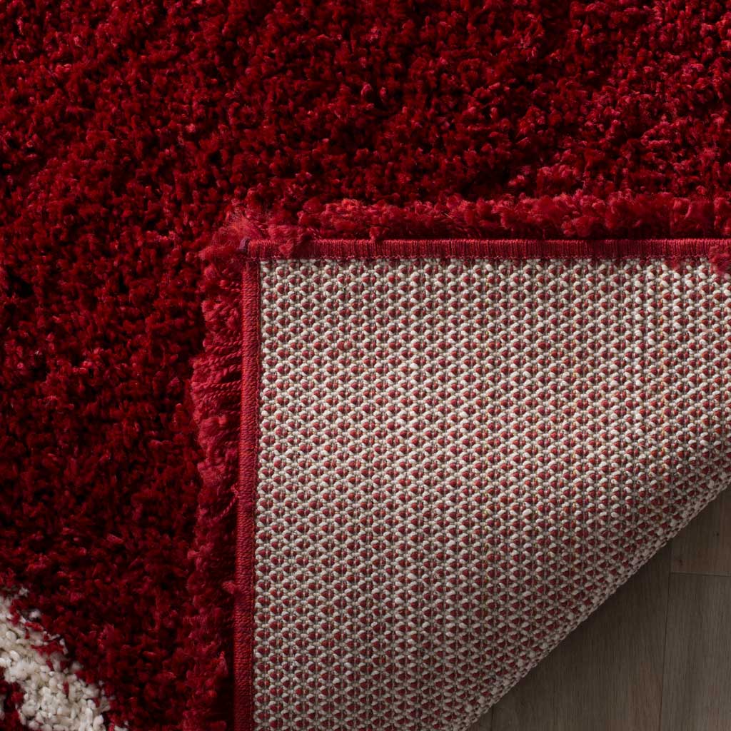 Hudson Shag Diamond Red/Ivory Area Rug - Image 8