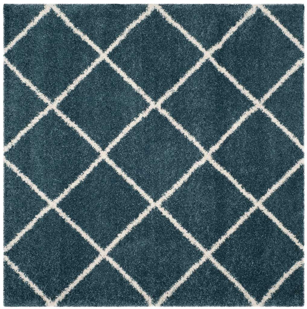 Hudson Shag Diamond Slate Blue/Ivory Area Rug - Image 2