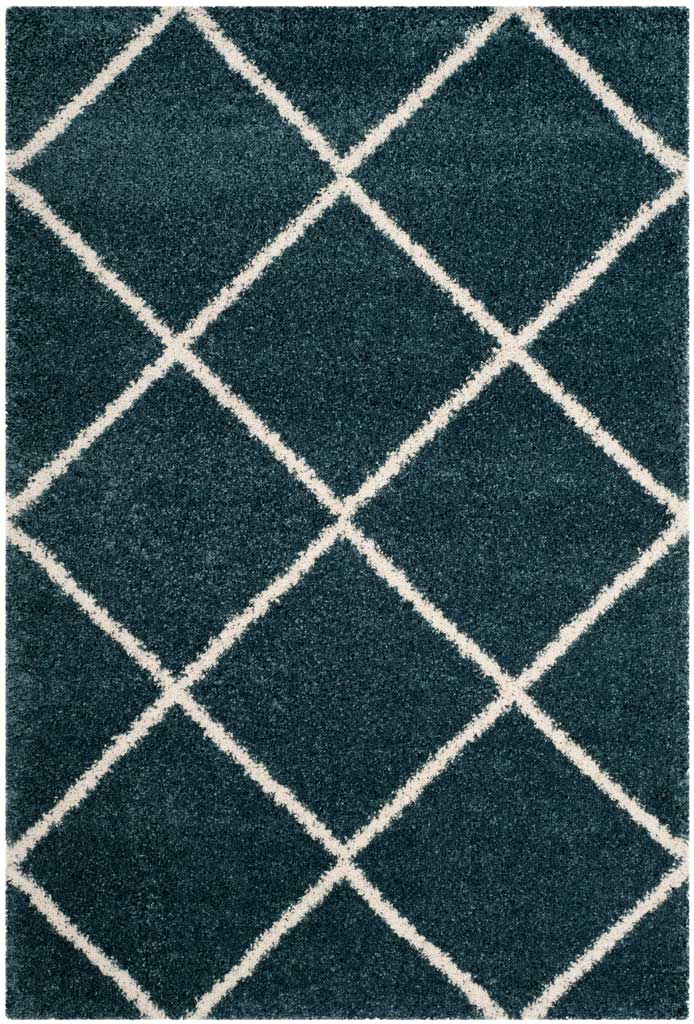 Hudson Shag Diamond Slate Blue/Ivory Area Rug - Image 3