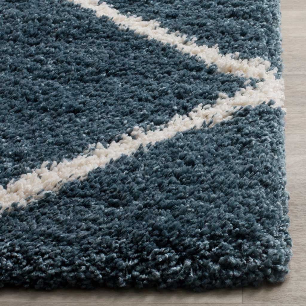 Hudson Shag Diamond Slate Blue/Ivory Area Rug - Image 6