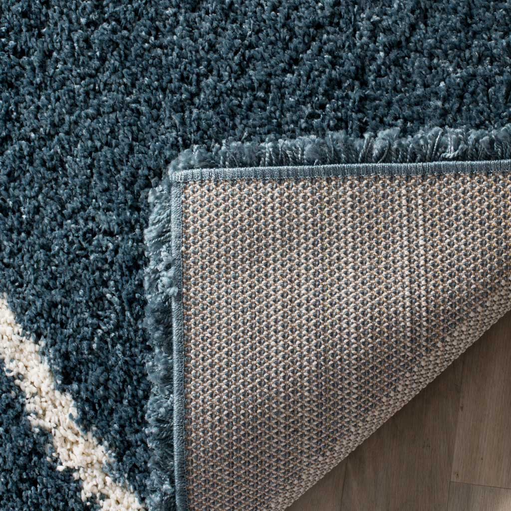 Hudson Shag Diamond Slate Blue/Ivory Area Rug - Image 8