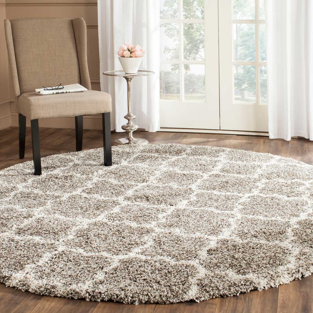 Hudson Shag Gray/Ivory Round Rug - Image 3
