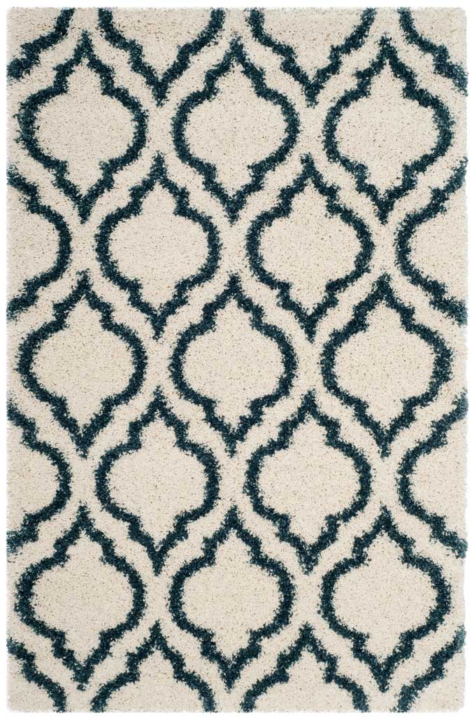 Hudson Shag Moroccan Ivory/Slate Blue Area Rug - Image 4