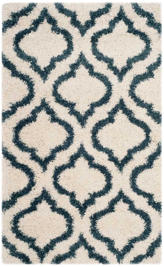 Hudson Shag Moroccan Ivory/Slate Blue Area Rug - Image 5