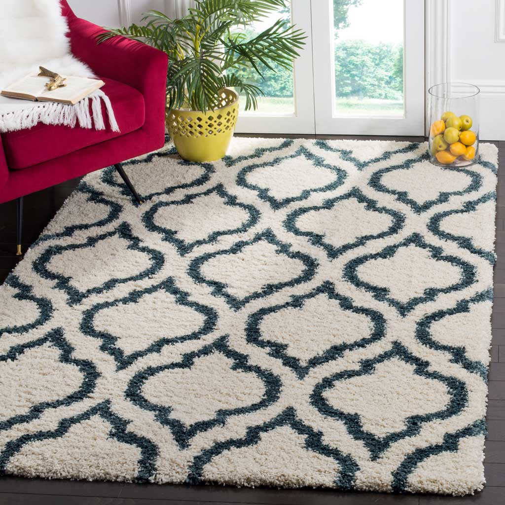 Hudson Shag Moroccan Ivory/Slate Blue Area Rug - Image 9