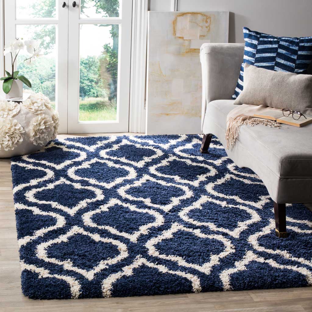 Hudson Shag Moroccan Navy/Ivory Area Rug - Image 8