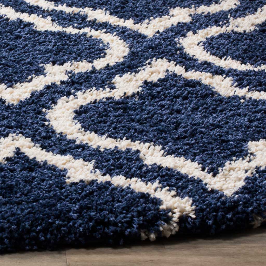 Hudson Shag Moroccan Navy/Ivory Round Rug - Image 2