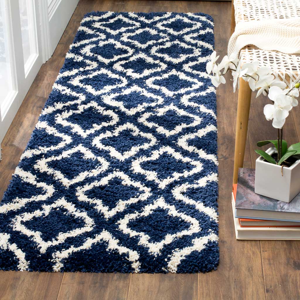 Hudson Shag Moroccan Navy/Ivory Runner Rug - Image 2