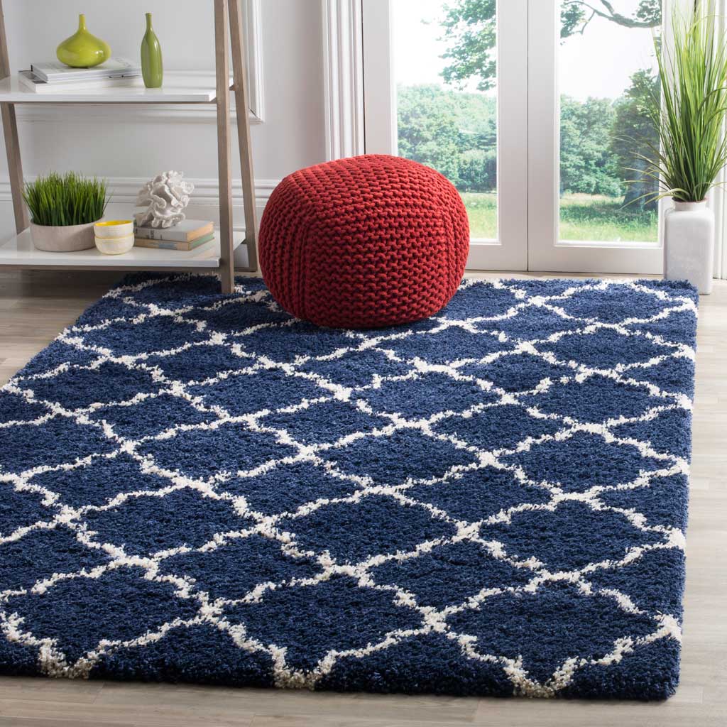 Hudson Shag Navy/Ivory Area Rug - Image 9