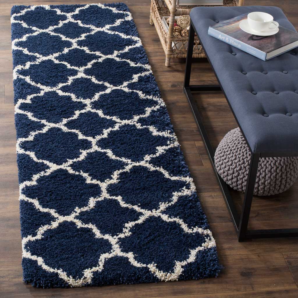 Hudson Shag Navy/Ivory Runner Rug - Image 2