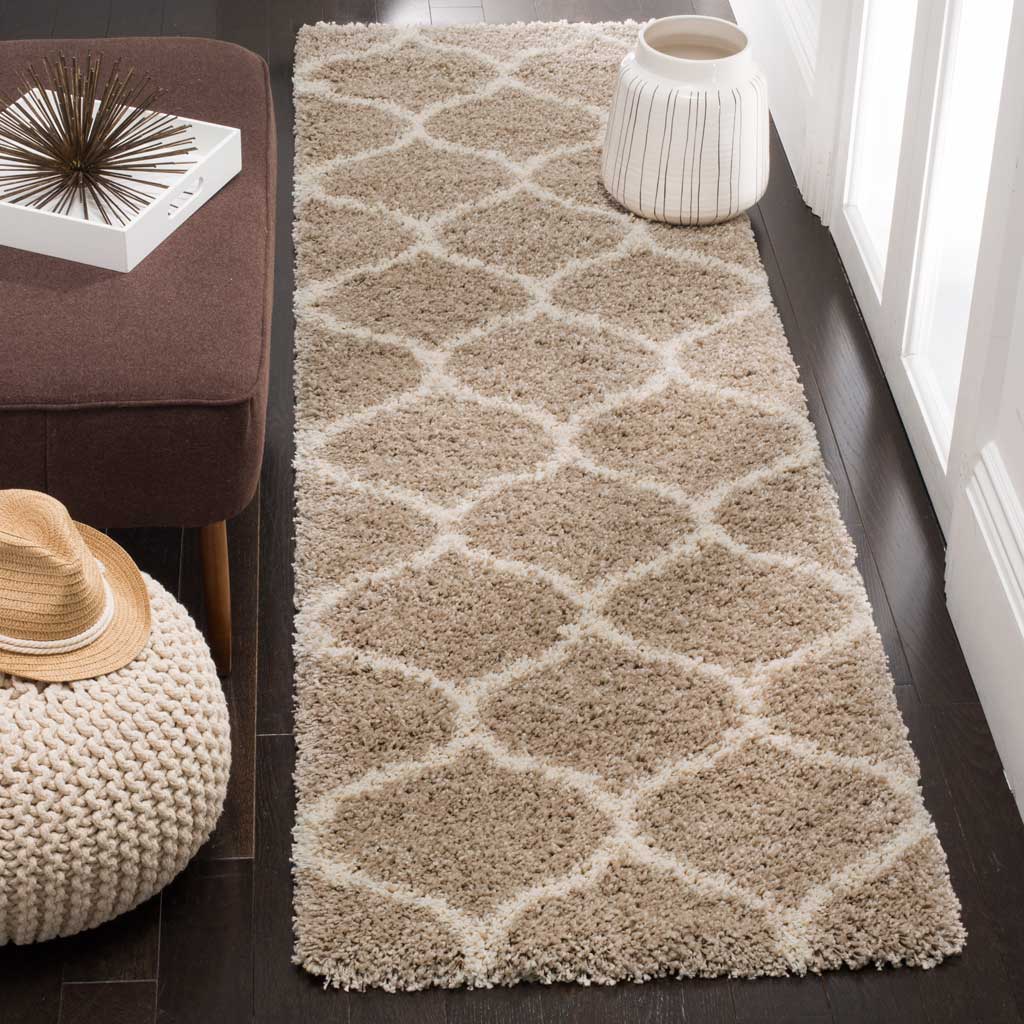 Hudson Shag Ogee Beige/Ivory Runner Rug - Image 2