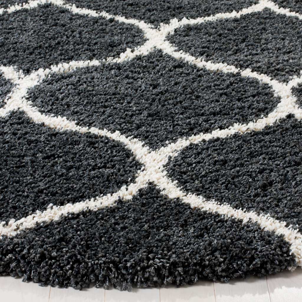 Hudson Shag Ogee Dark Gray/Ivory Round Rug - Image 2