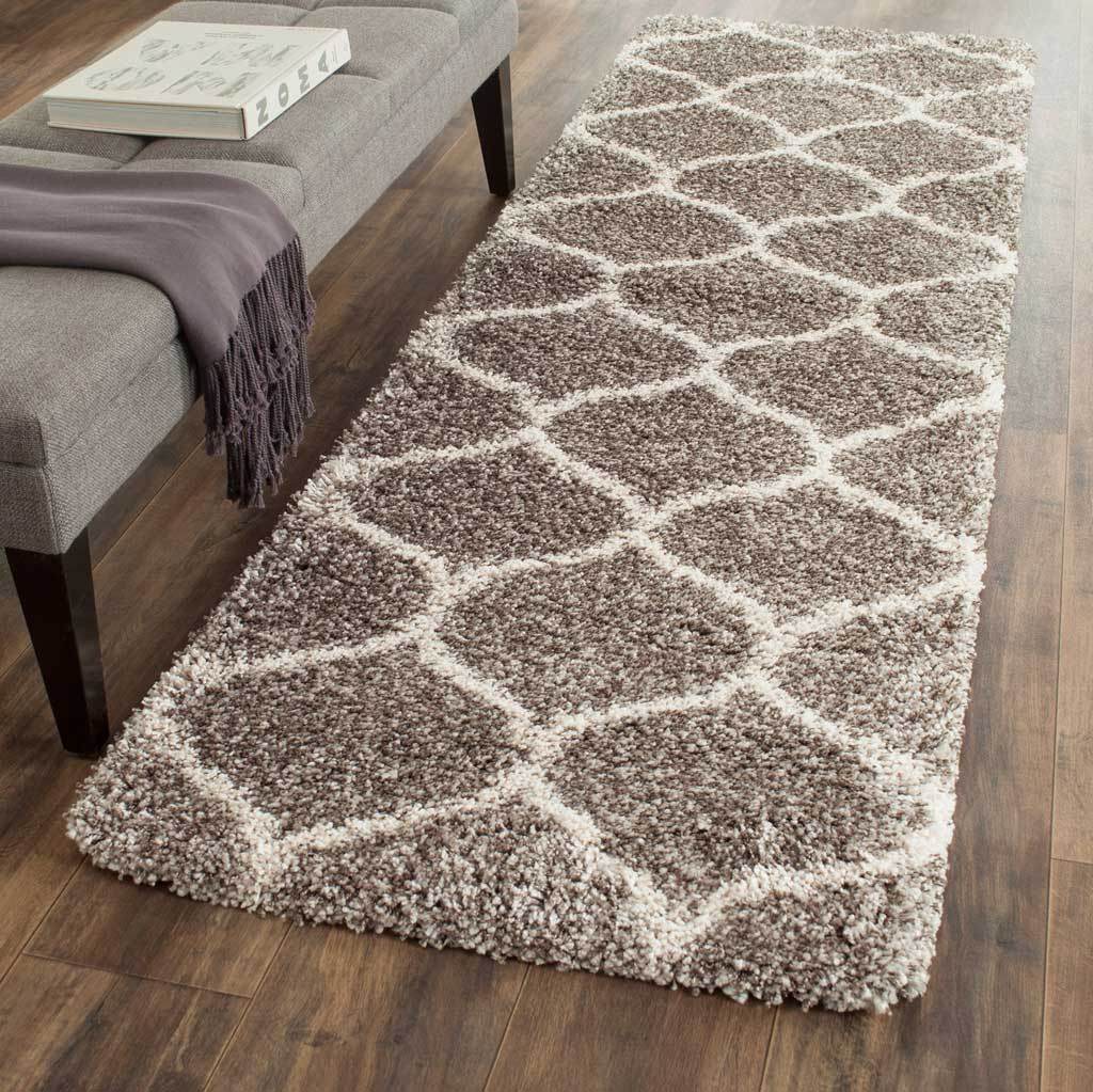 Hudson Shag Ogee Gray/Ivory Runner Rug - Image 3