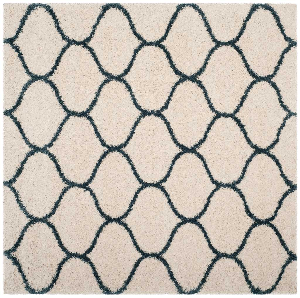 Hudson Shag Ogee Ivory/Slate Blue Area Rug - Image 2