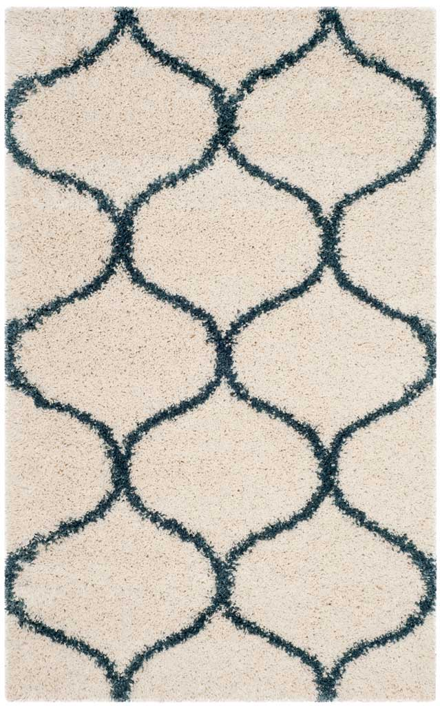 Hudson Shag Ogee Ivory/Slate Blue Area Rug - Image 5