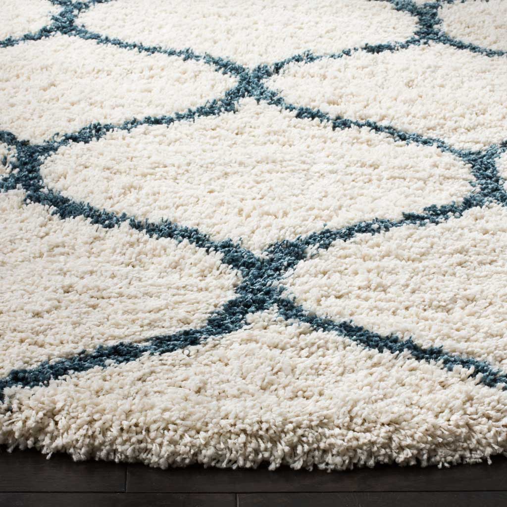 Hudson Shag Ogee Ivory/Slate Blue Round Rug - Image 2