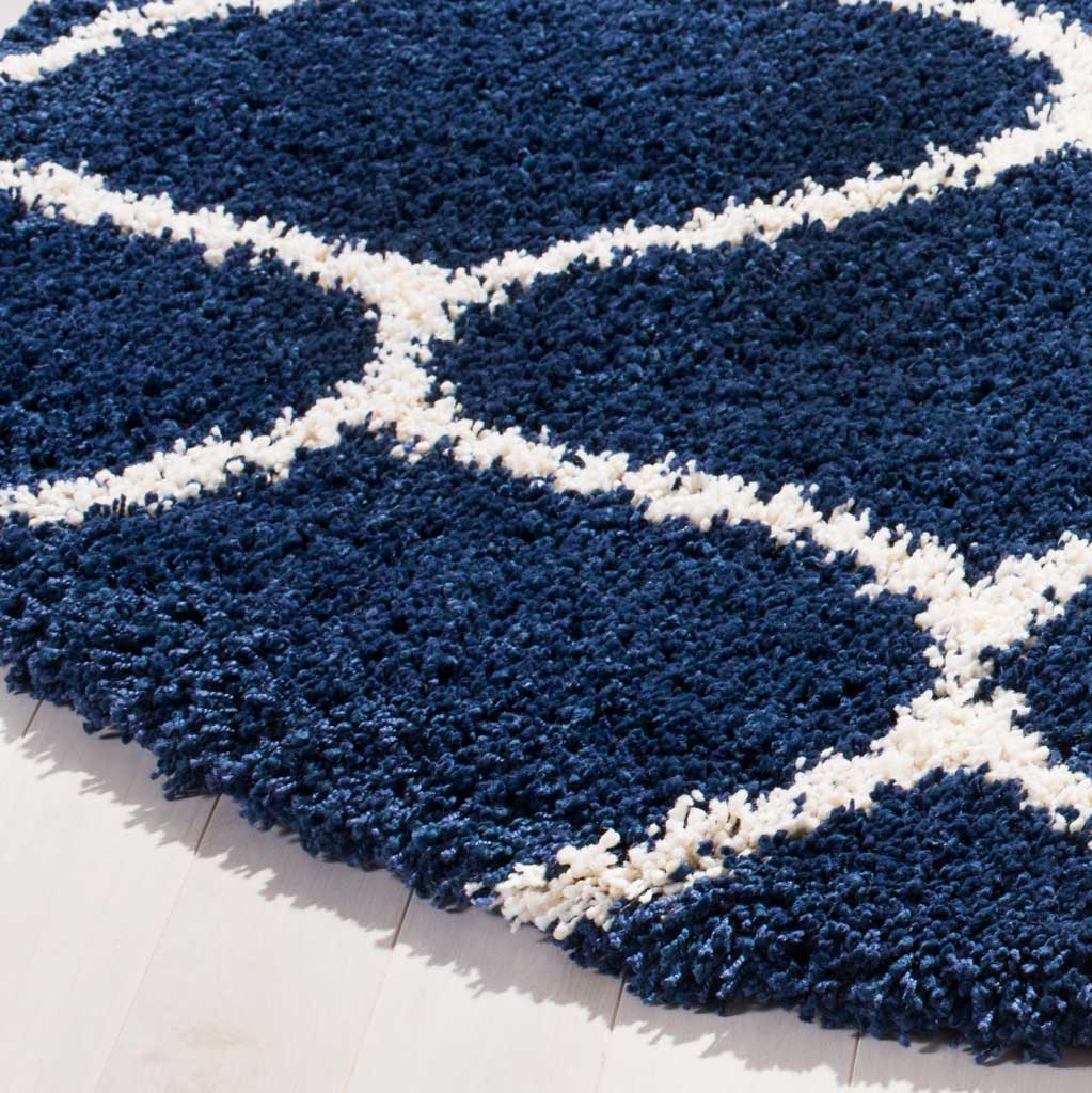 Hudson Shag Ogee Navy/Ivory Round Rug - Image 2
