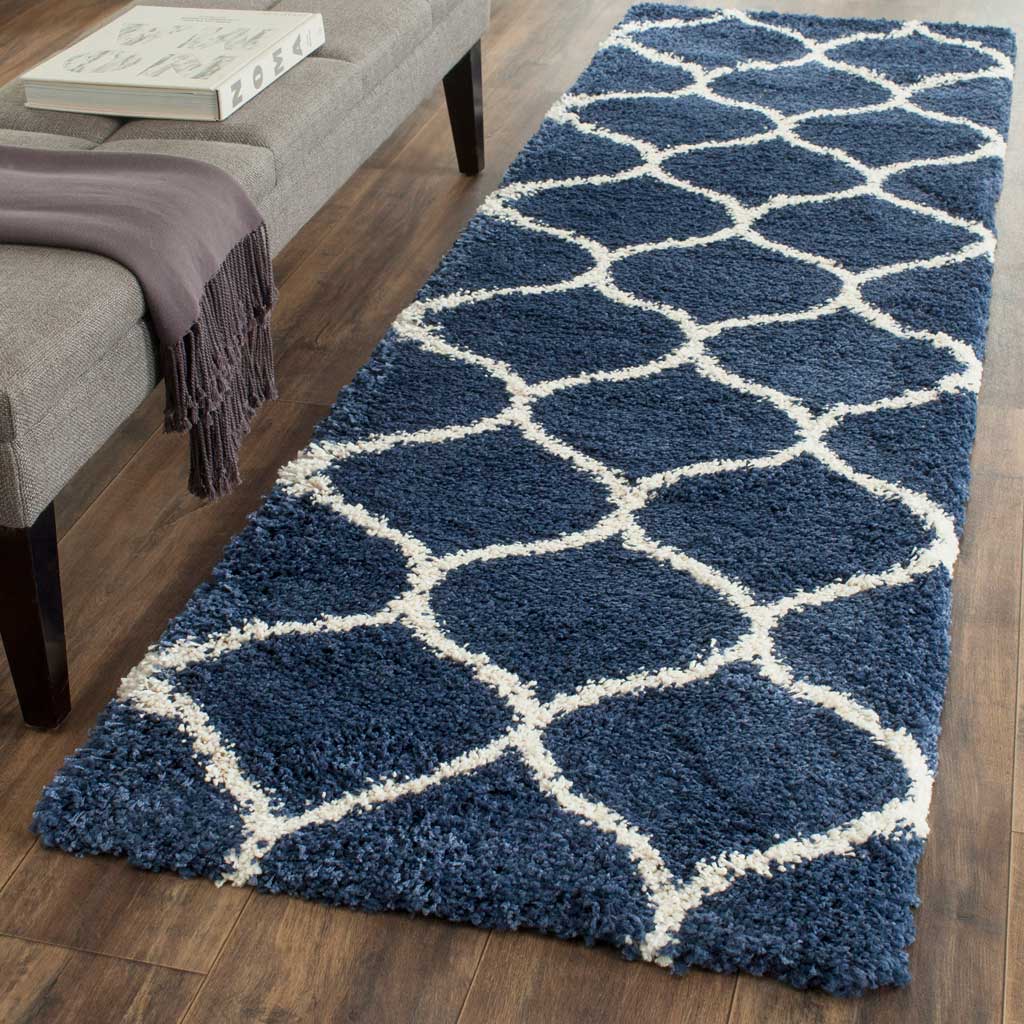 Hudson Shag Ogee Navy/Ivory Runner Rug - Image 3