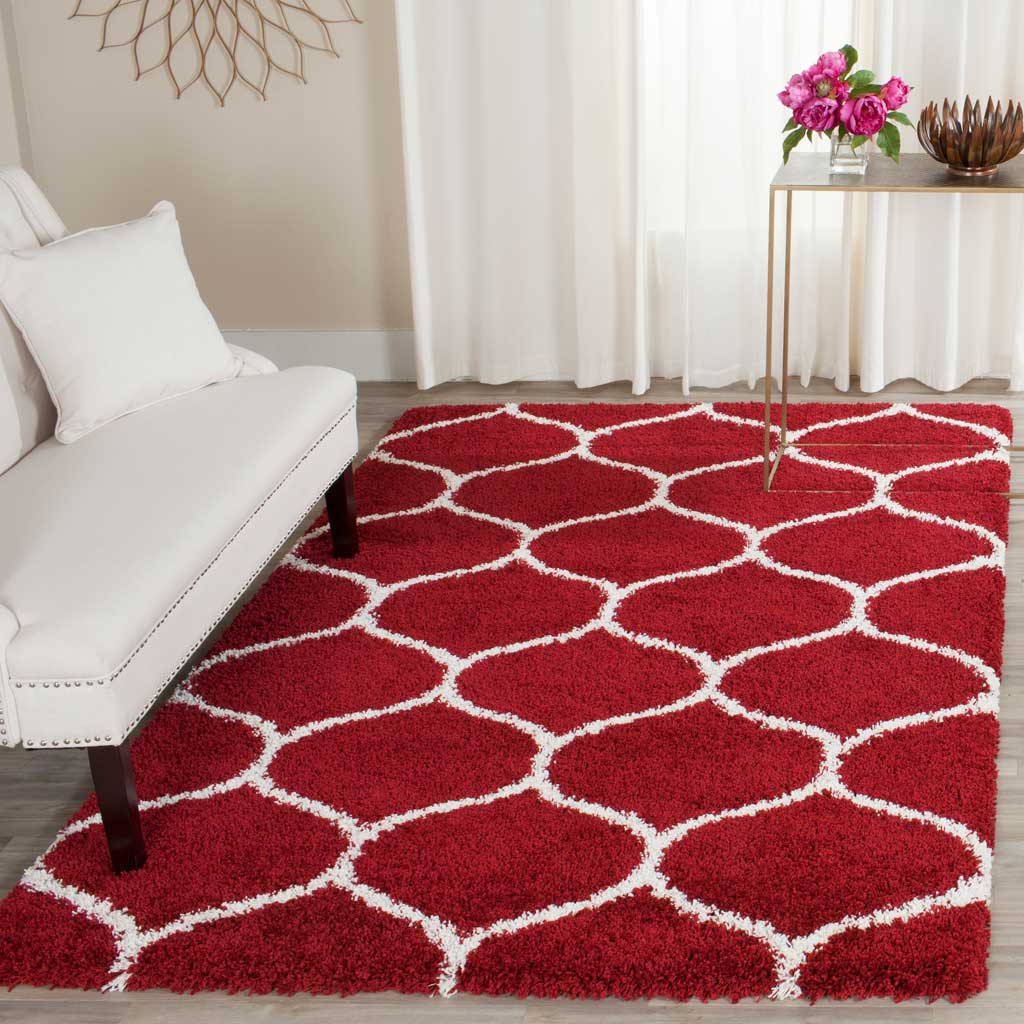 Hudson Shag Ogee Red/Ivory Area Rug - Image 8