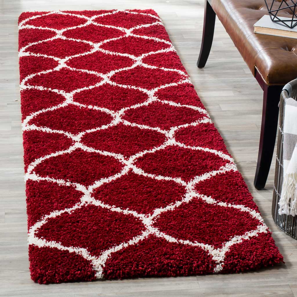 Hudson Shag Ogee Red/Ivory Runner Rug - Image 2