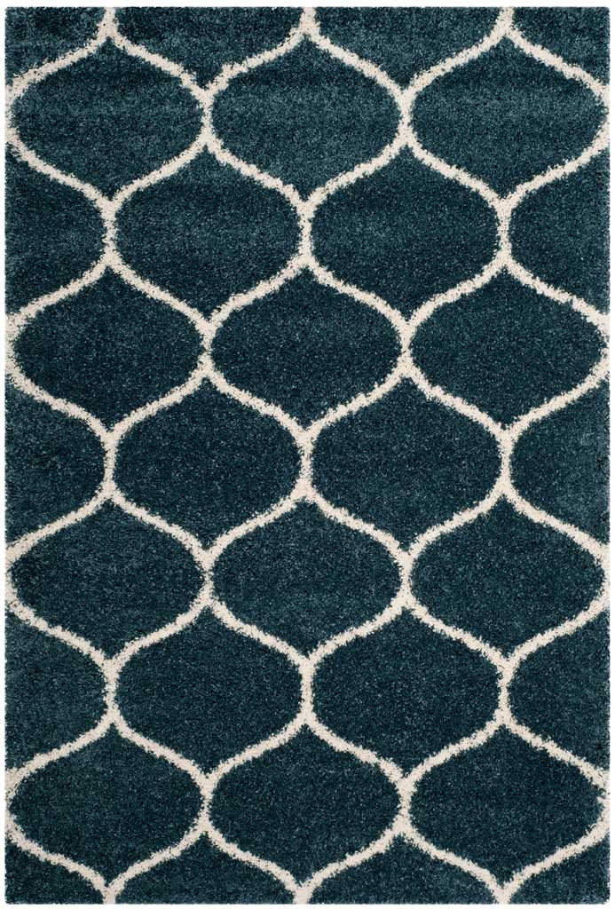 Hudson Shag Ogee Slate Blue/Ivory Area Rug - Image 3