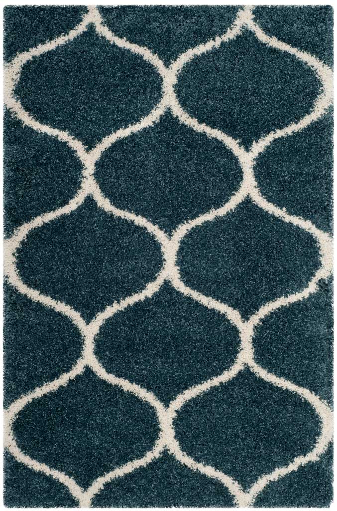 Hudson Shag Ogee Slate Blue/Ivory Area Rug - Image 4