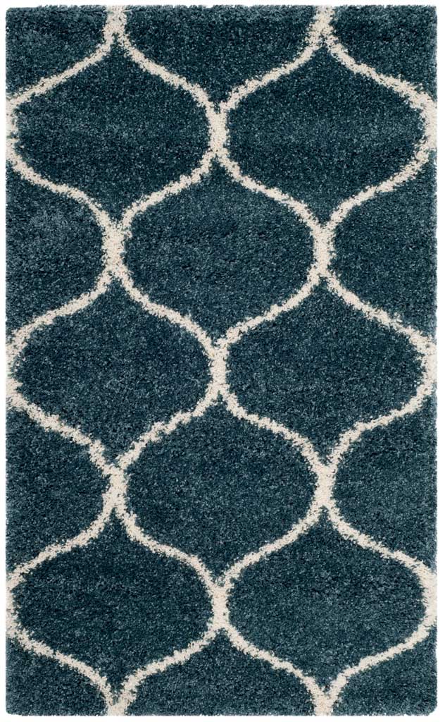 Hudson Shag Ogee Slate Blue/Ivory Area Rug - Image 5