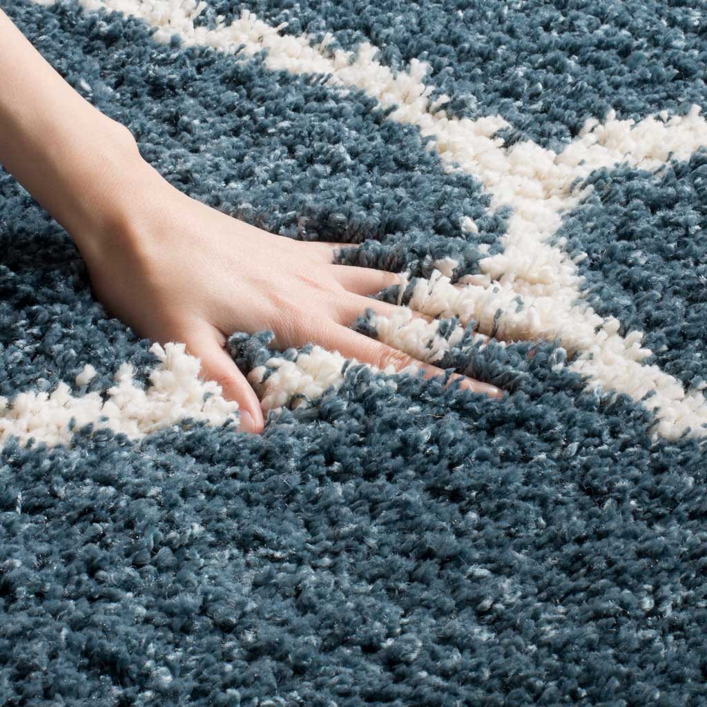 Hudson Shag Ogee Slate Blue/Ivory Area Rug - Image 7
