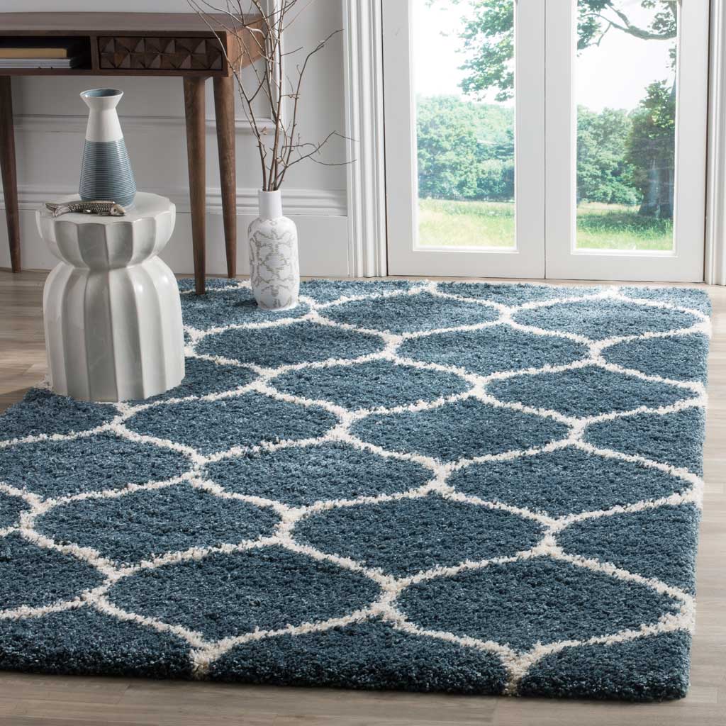 Hudson Shag Ogee Slate Blue/Ivory Area Rug - Image 9