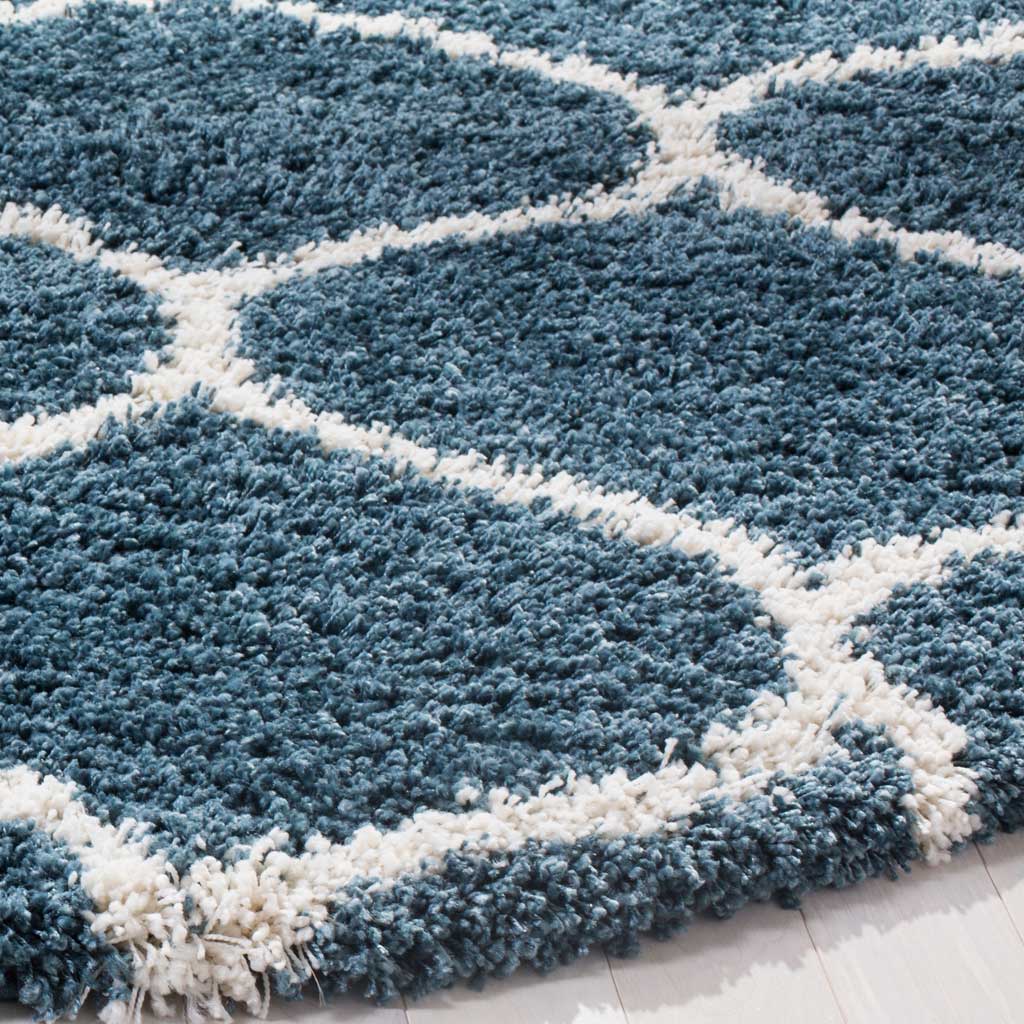 Hudson Shag Ogee Slate Blue/Ivory Round Rug - Image 2