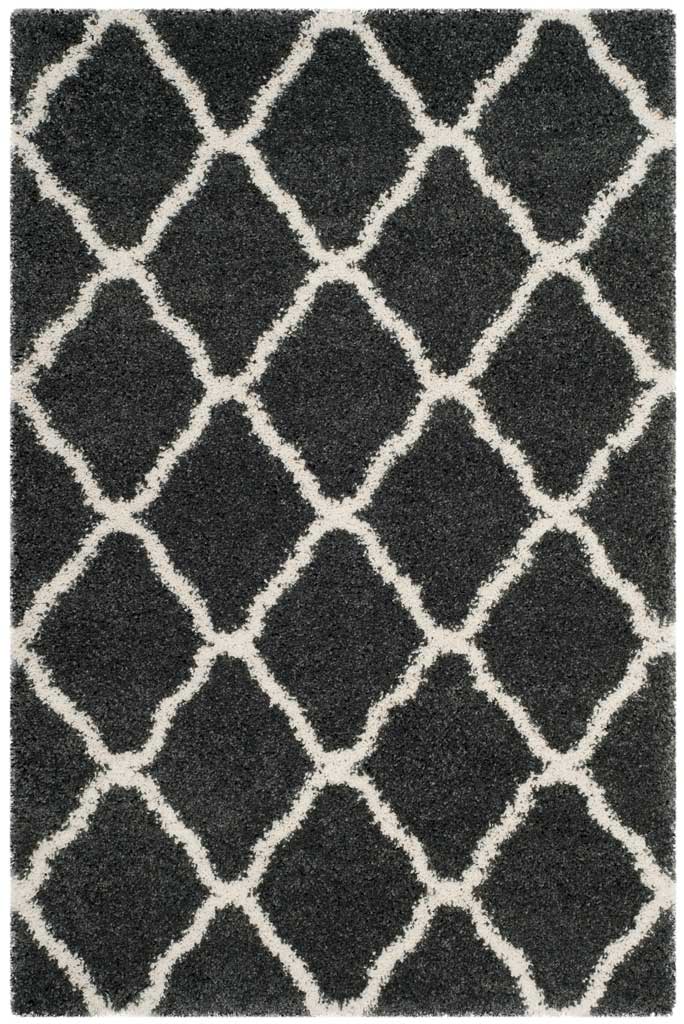 Hudson Shag Quatrefoil Dark Gray/Ivory Area Rug - Image 2