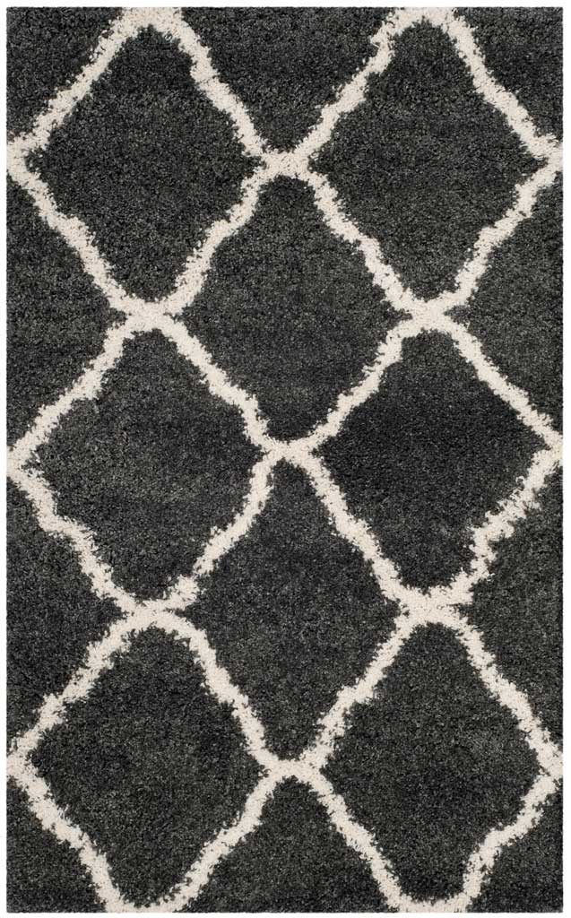 Hudson Shag Quatrefoil Dark Gray/Ivory Area Rug - Image 3