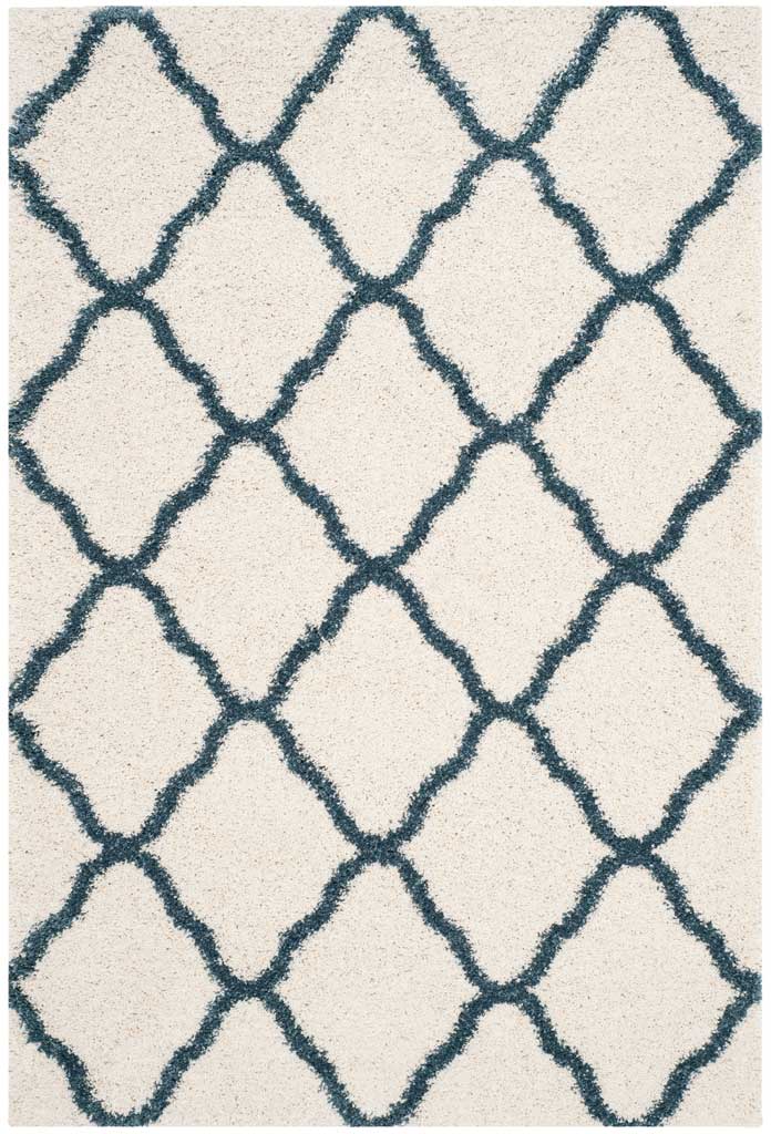 Hudson Shag Quatrefoil Ivory/Slate Blue Area Rug - Image 3