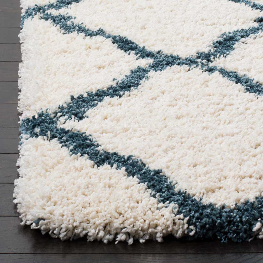 Hudson Shag Quatrefoil Ivory/Slate Blue Area Rug - Image 5