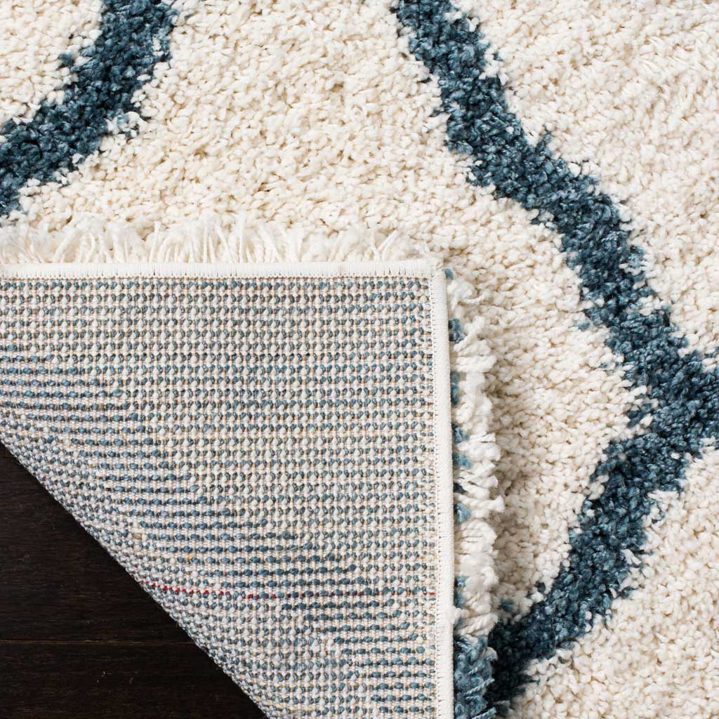 Hudson Shag Quatrefoil Ivory/Slate Blue Area Rug - Image 7