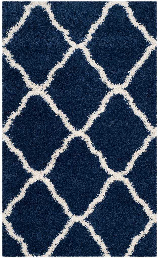 Hudson Shag Quatrefoil Navy/Ivory Area Rug - Image 4