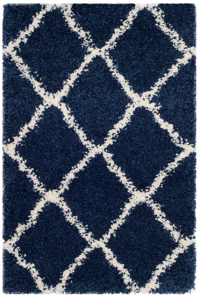 Hudson Shag Quatrefoil Navy/Ivory Area Rug - Image 6