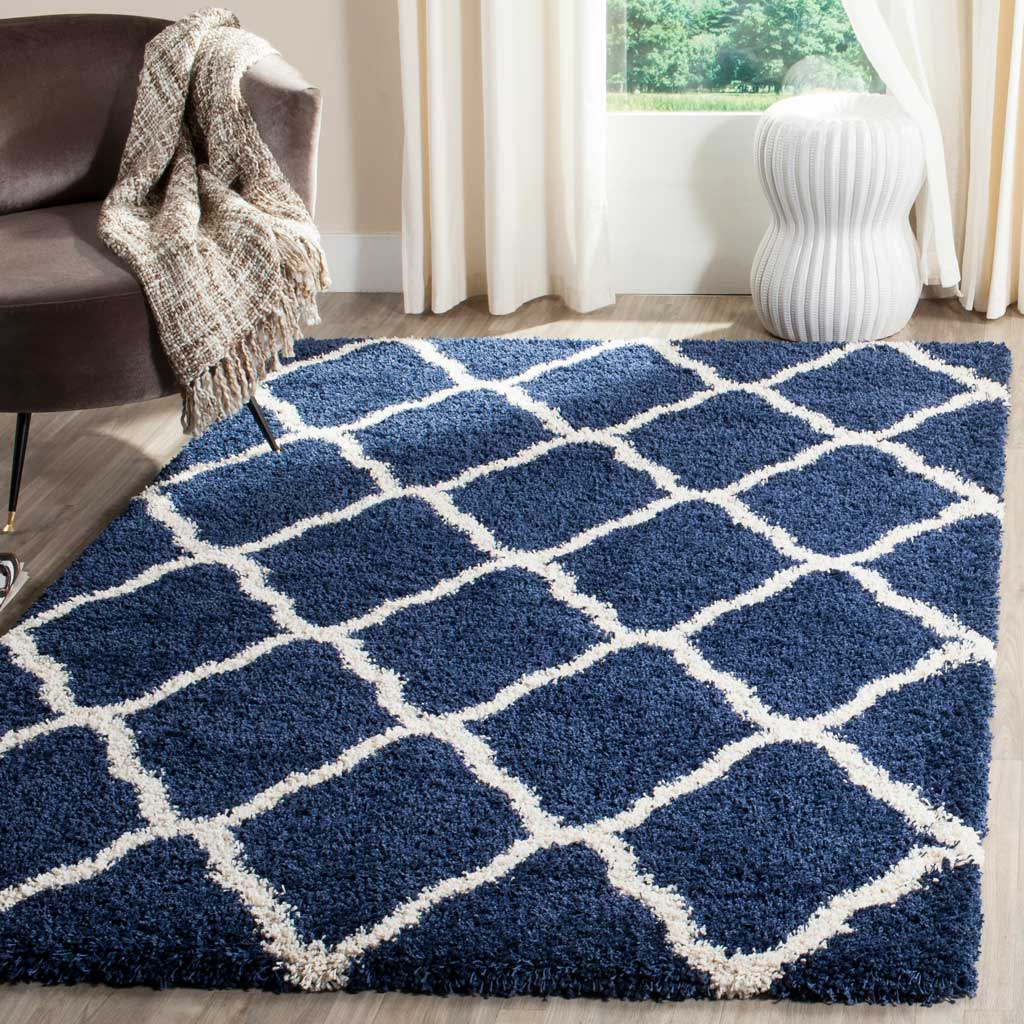 Hudson Shag Quatrefoil Navy/Ivory Area Rug - Image 9