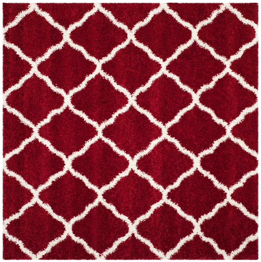 Hudson Shag Quatrefoil Red/Ivory Area Rug - Image 2