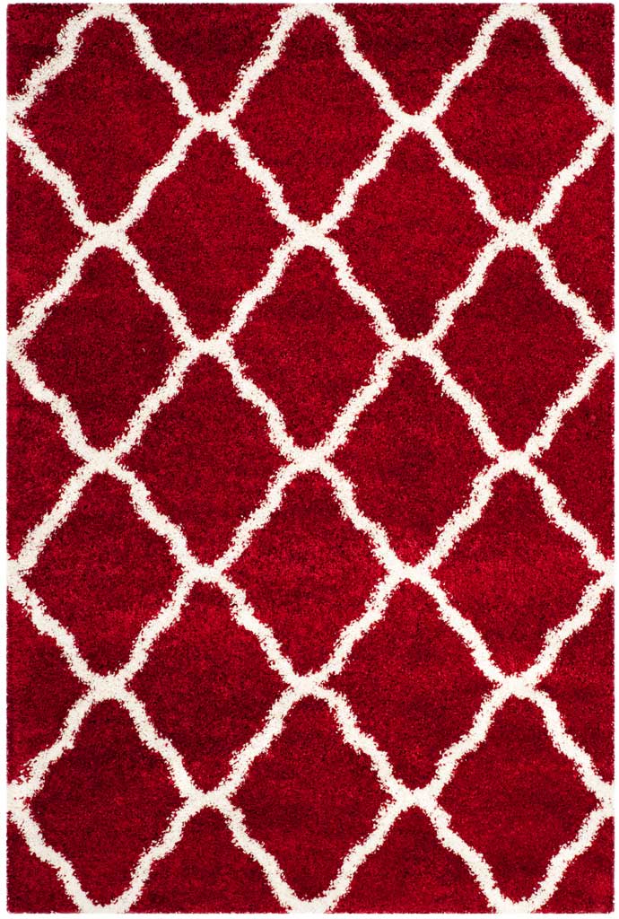 Hudson Shag Quatrefoil Red/Ivory Area Rug - Image 3