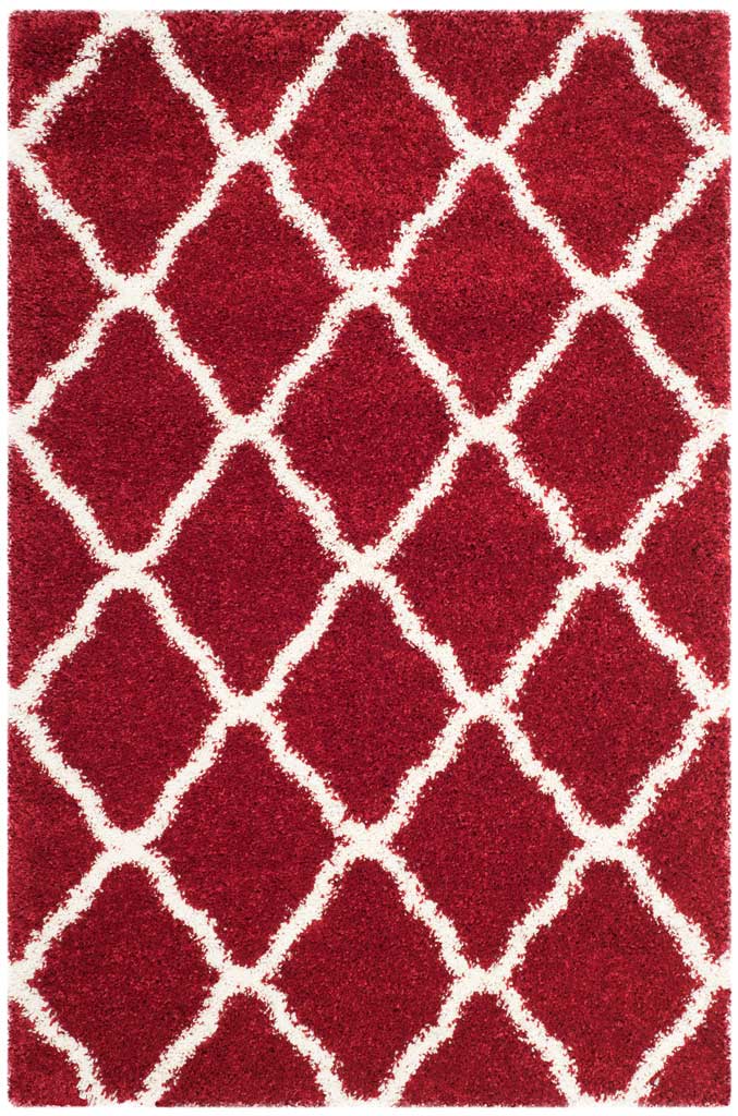 Hudson Shag Quatrefoil Red/Ivory Area Rug - Image 4