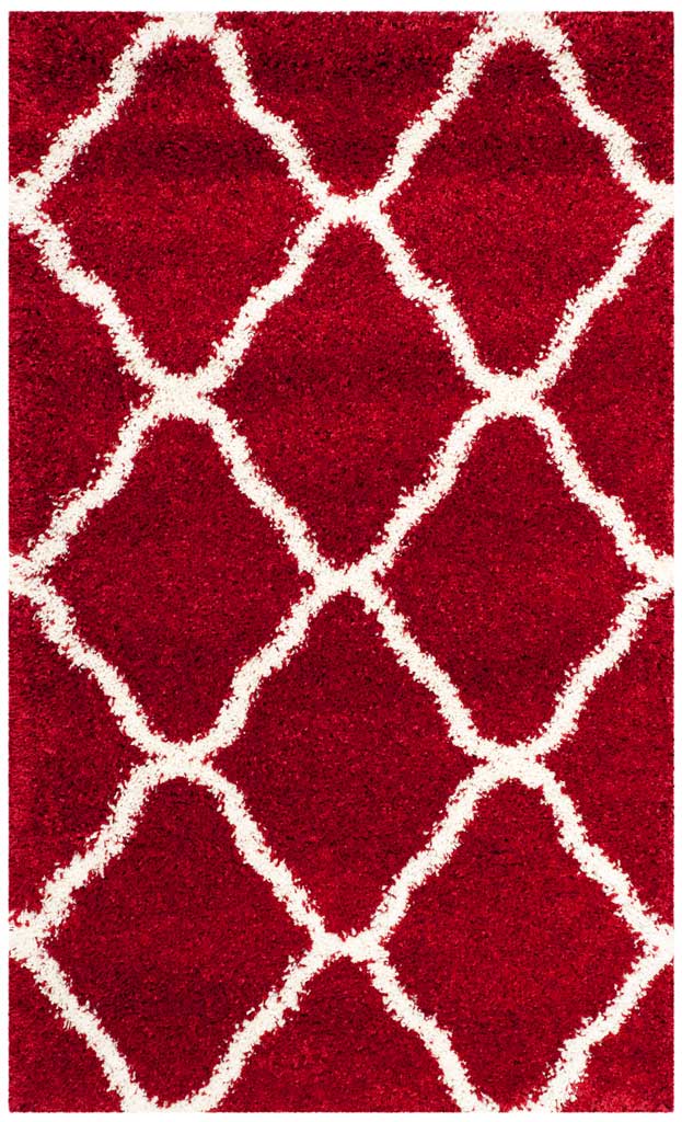 Hudson Shag Quatrefoil Red/Ivory Area Rug - Image 5