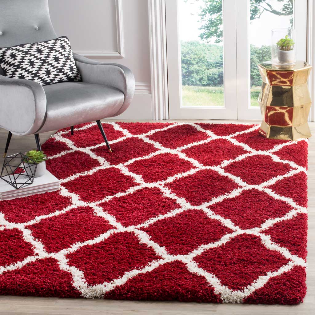 Hudson Shag Quatrefoil Red/Ivory Area Rug - Image 9