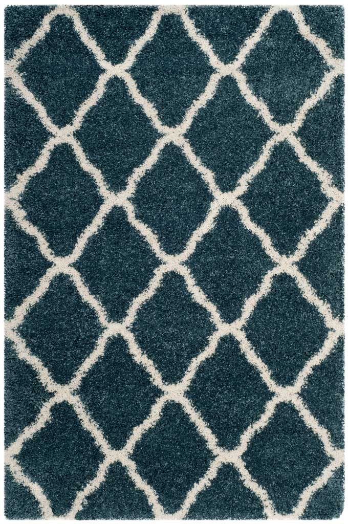 Hudson Shag Quatrefoil Slate Blue/Ivory Area Rug - Image 3